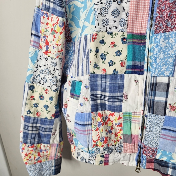 Polo Ralph Lauren RARE Multicolor Patchwork Cotton linen Bomber Jacket - Picture 3 of 8